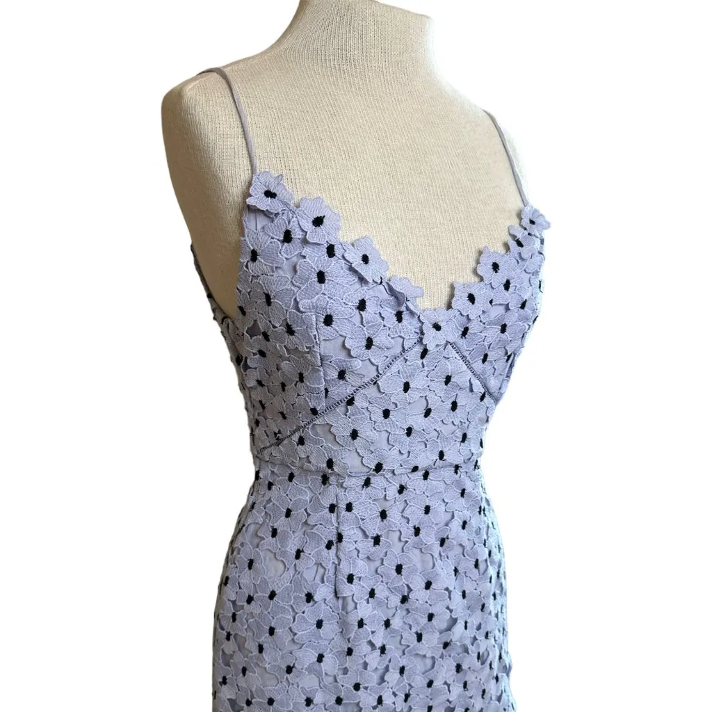 Sau Lee Polka Dot Lucy Dress in Blue 4 Womens Floral Midi Cocktail - Image 6