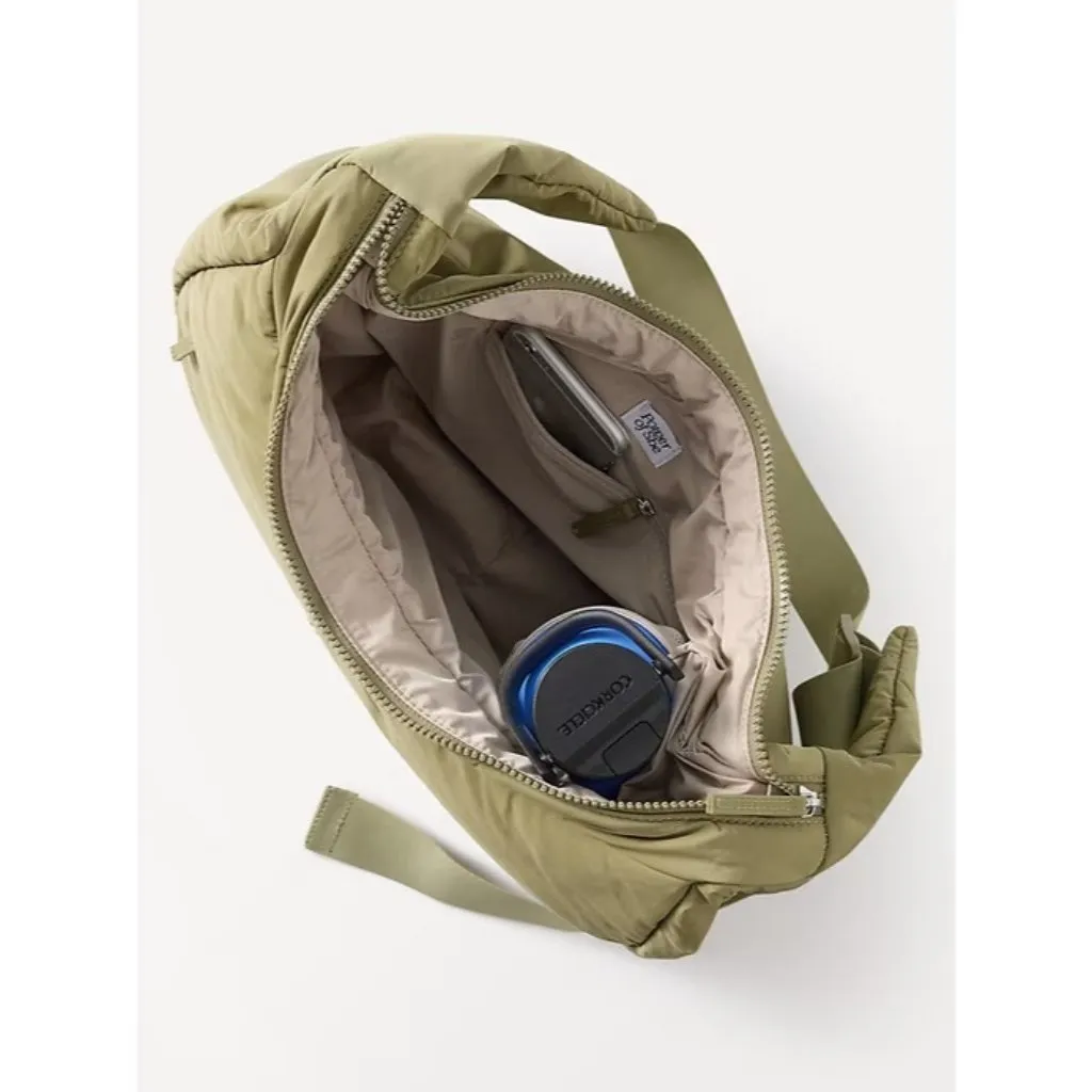 Athleta All About Medium Crossbody Hobo Bag Olive Branch - Image 3