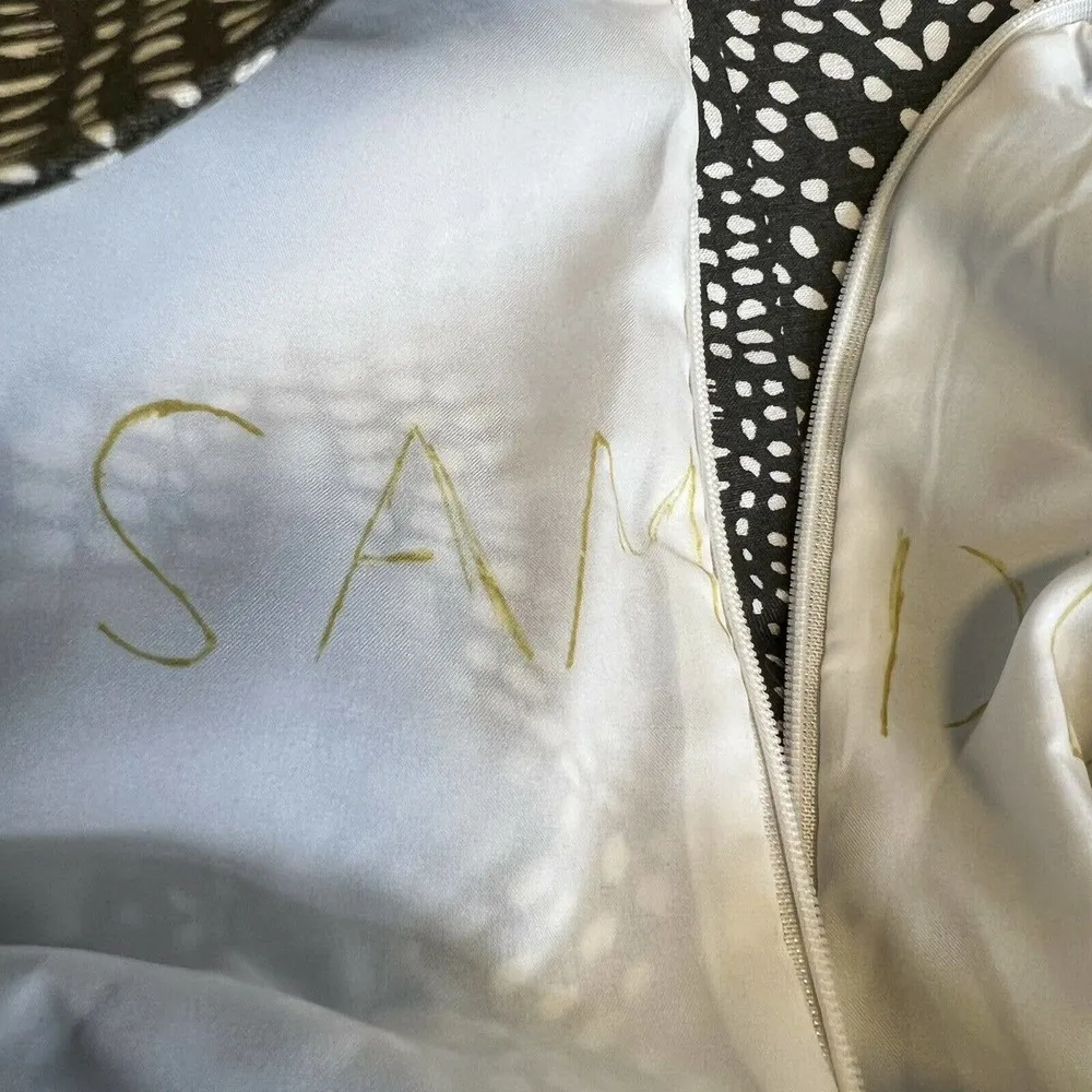 NORDSTORM COLLECTION Print Silk & Linen A-Line Dress Size 4 - Image 7