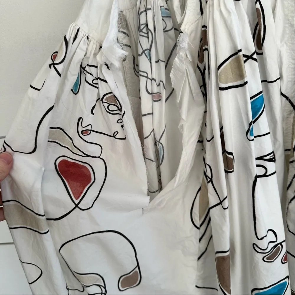 Bassike Women’s 0 Faces Print Knot Maxi Flawed Dress White - Image 4