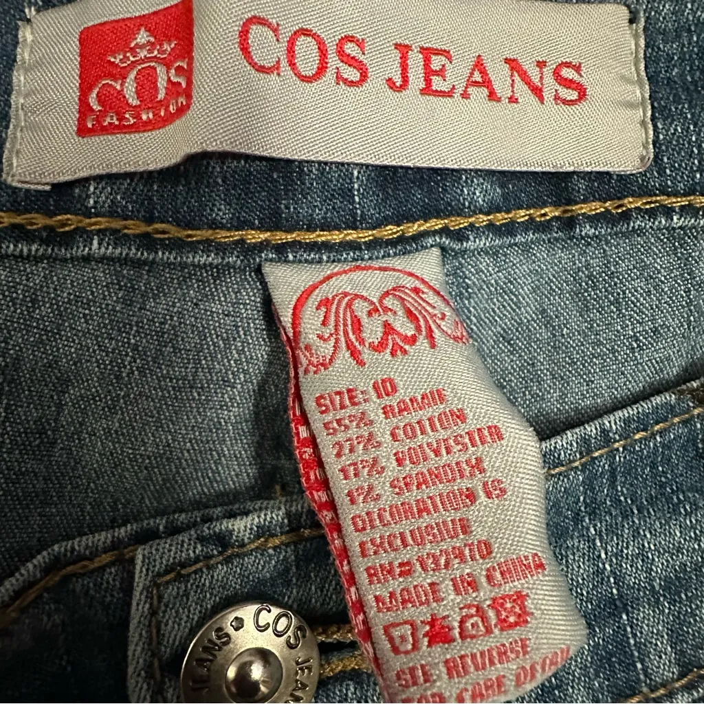 COS Light Blue Cropped Jeans with Embroidery - Image 4