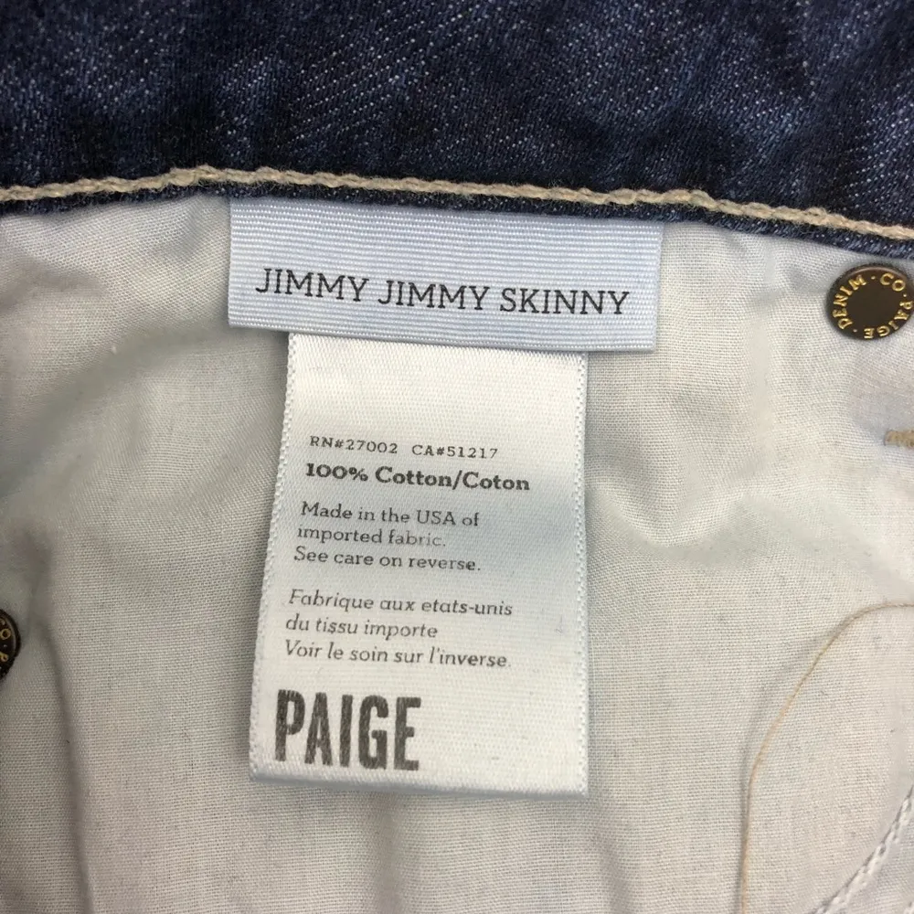 Paige Jimmy Jimmy Skinny Distressed Patchwork Plaid Jeans - Image 8