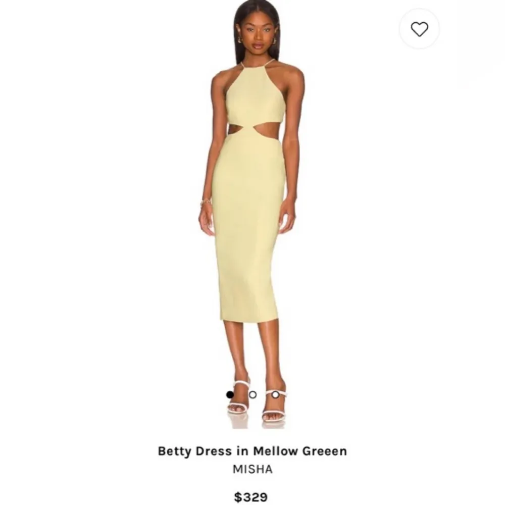 MISHA Alia midi dress halter neck criss cross open back bodycon cutout butter Yellow Size 2 - Image 12