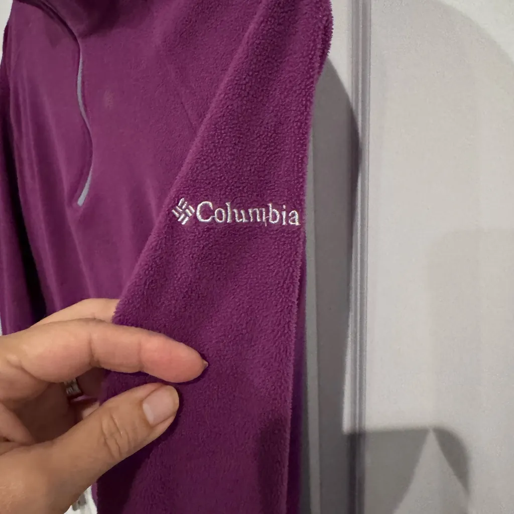 Columbia Purple Fleece Half Zip Pullover Women’s S Cozy Chic Athleisure Cabin - Image 2