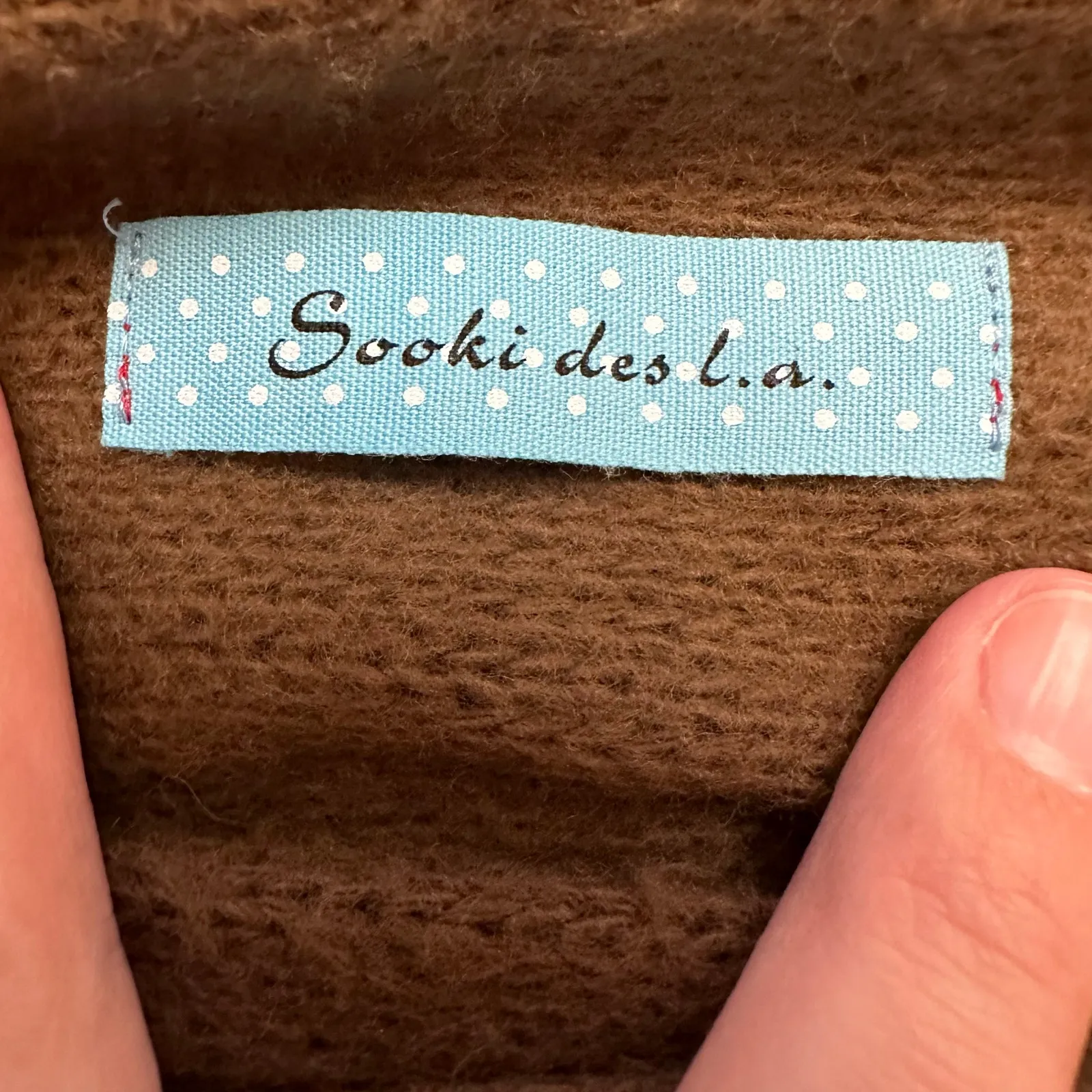 Sooki Des‎ L.A. Vintage Y2K Brown Floral Knit Shrug Scarf Cottage Boho Size M - Image 2