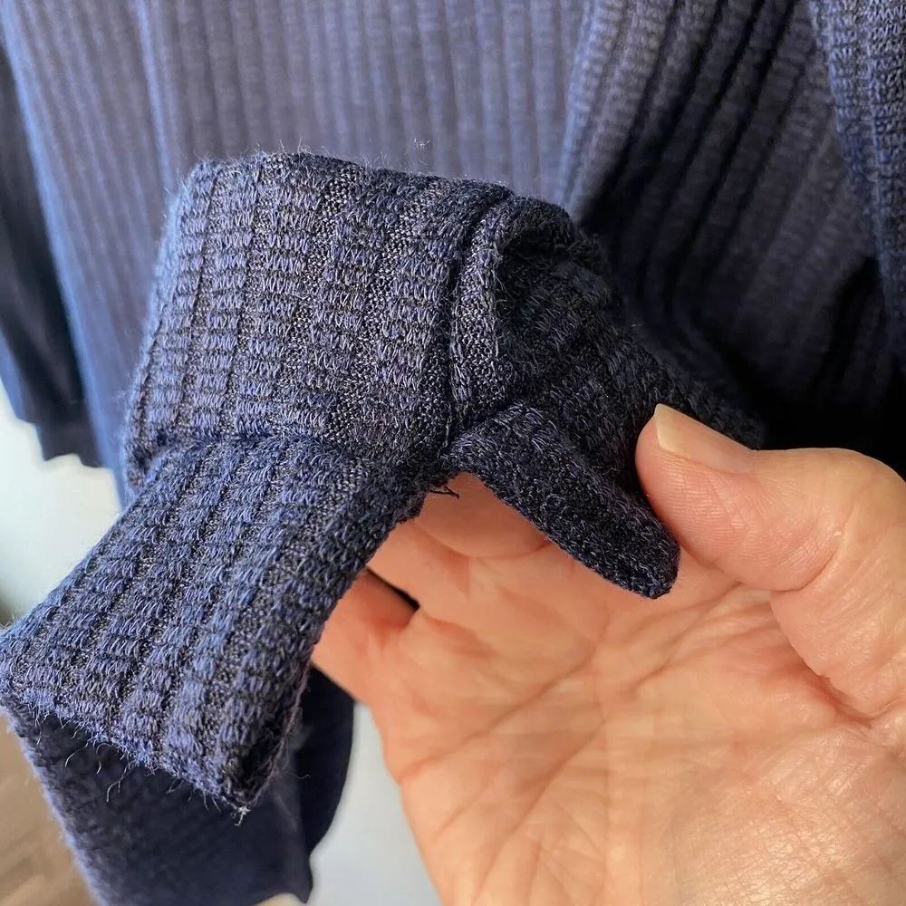 Status by Chenault Women Blue Ribbed Knit Long Sleeve Sweater Top Size M Size M - Image 8