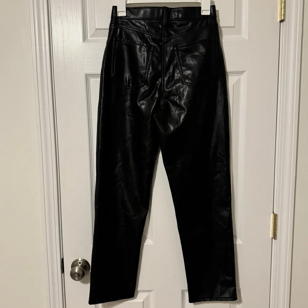 Abercrombie & Fitch The Ankle Straight Ultra High Rise Leather Pants Size 27 / 4 - Image 5