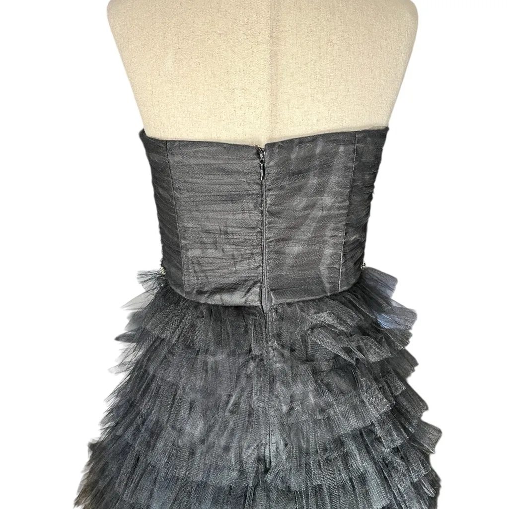 David’s Bridal Short Strapless Tiered Tulle Dress - Image 8