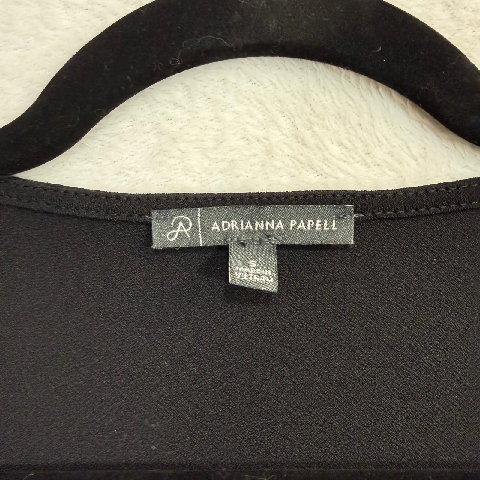 Adrianna Papell S Top Black Ruffle V-Neck Sleeveless Goth Witchy Sexy Dark Fairy - Image 7