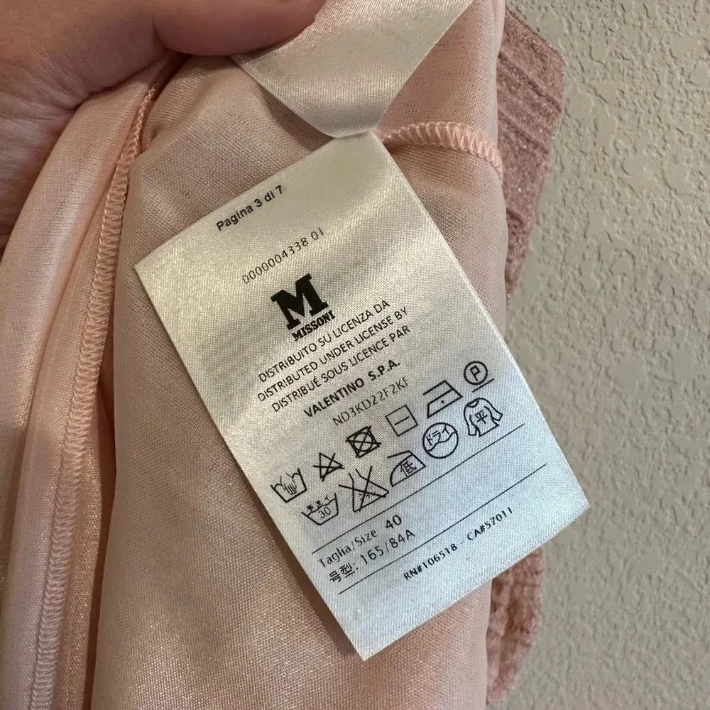 M Missoni Stretch Lace Peplum Dress US4‎ Baby Pink Shimmer Wedding Size 4 - Image 7