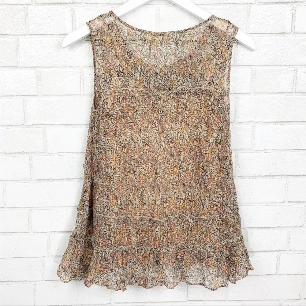 Anthropologie Floreat Calla Floral Lace Up Tank 0 - Image 6