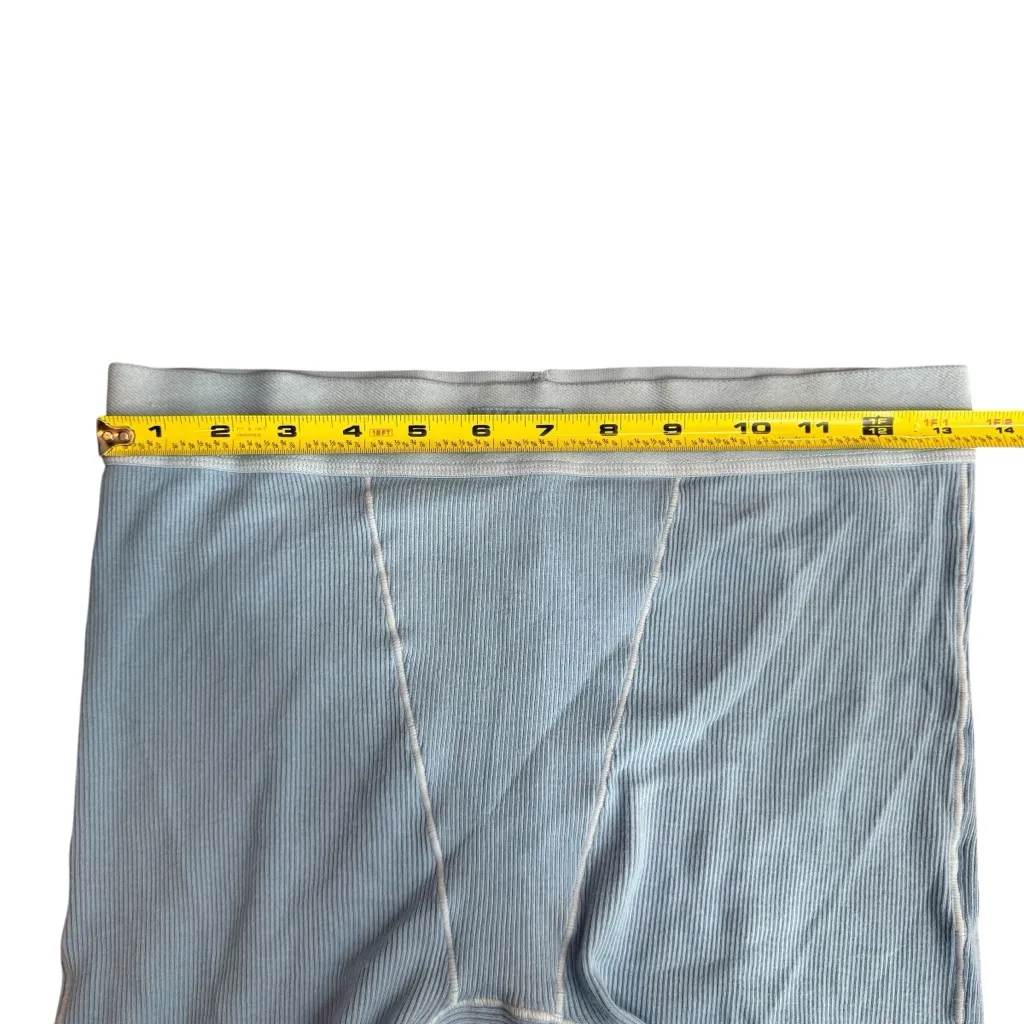 Skims‎ Womens M Logo Band Boyfriend Biker Shorts Light Blue Ribbed Loungewear PJ - Image 9