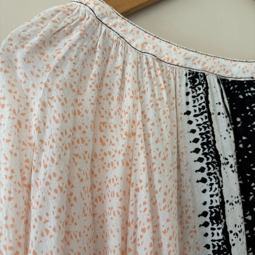 Free People Womens Days of Romance Button Blouse Flowy Mixed Media Size M - Image 11