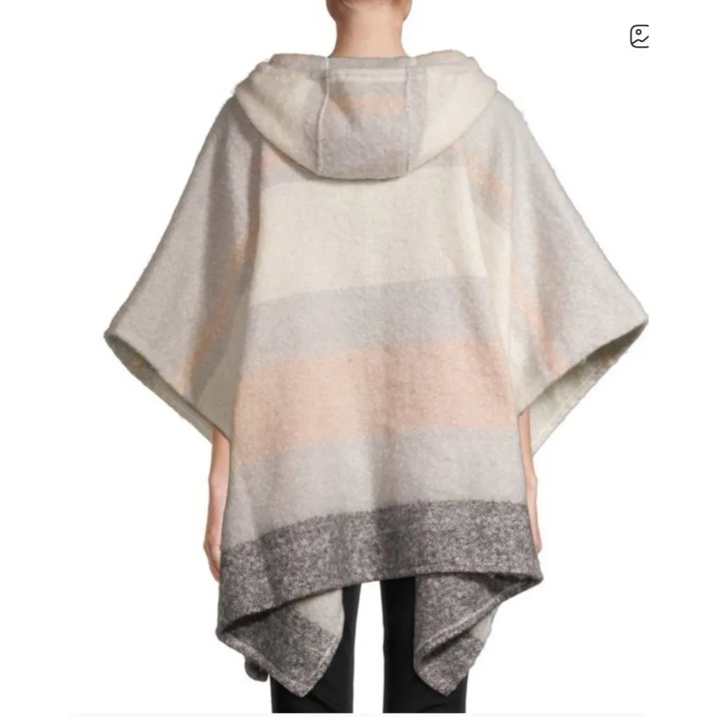 WORLD MARKET Colorblock Hooded Pullover Kangaroo Poncho Women’s One Size NEW Gray - Image 3