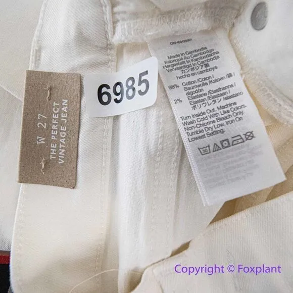 NEW Madewell The High-Rise Perfect Vintage Jean in‎ Tile White, 27 - Image 16