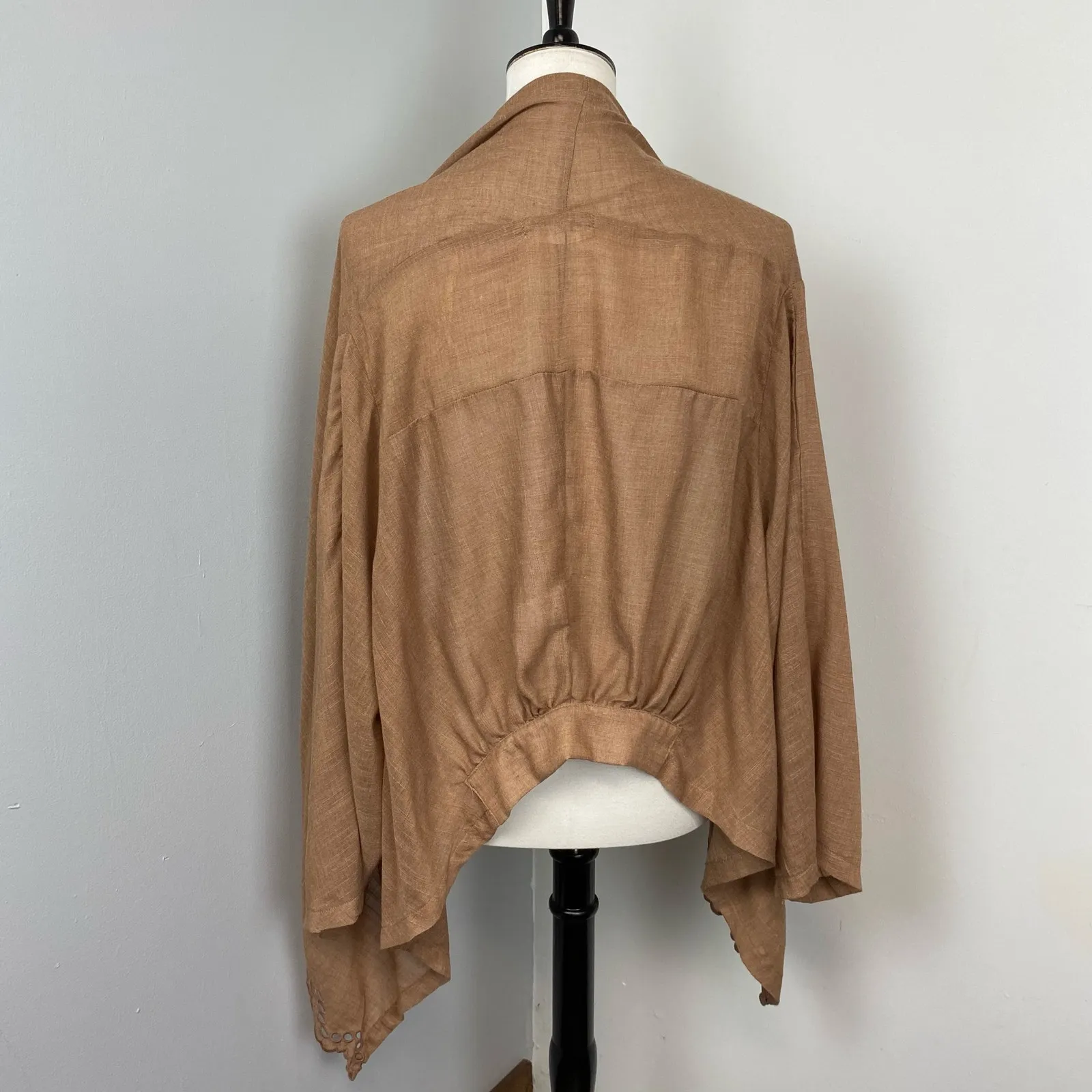 Mustard Seed Light Brown Sharkbite Lightweight Open Cardigan One Size Fall - Image 5