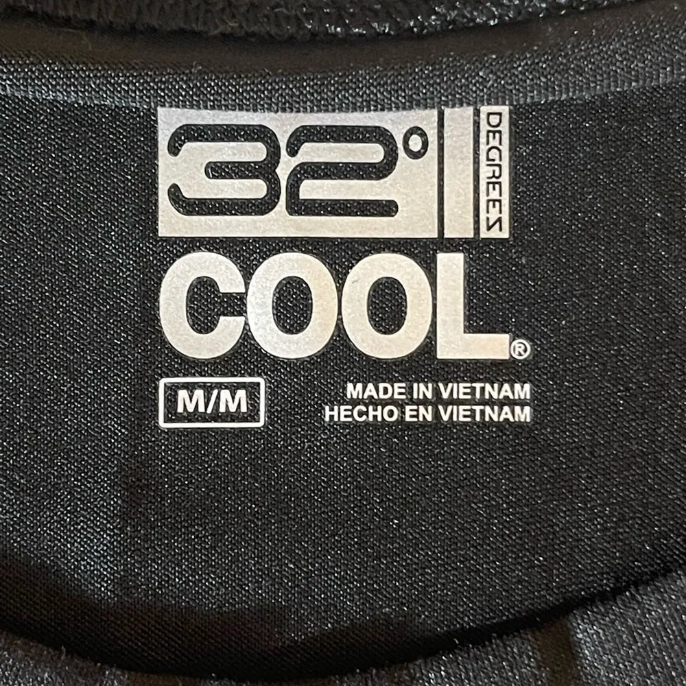 32 Degrees Cool Black Sleeveless Athletic Shirt Men’s M Moisture Wicking - Image 2