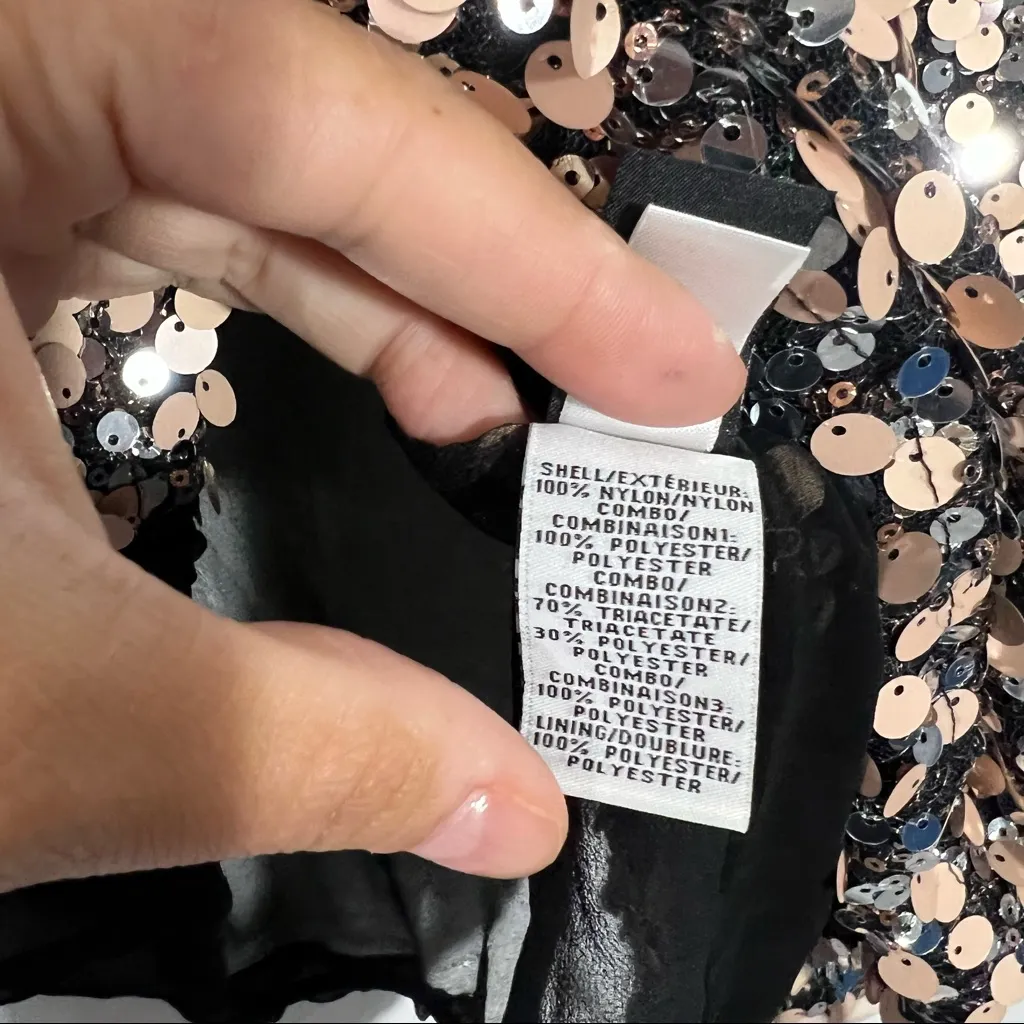 Diane Von‎ Furstenberg Kavita All Over Metallic Sequin Top Sheer Back Size 2 - Image 10