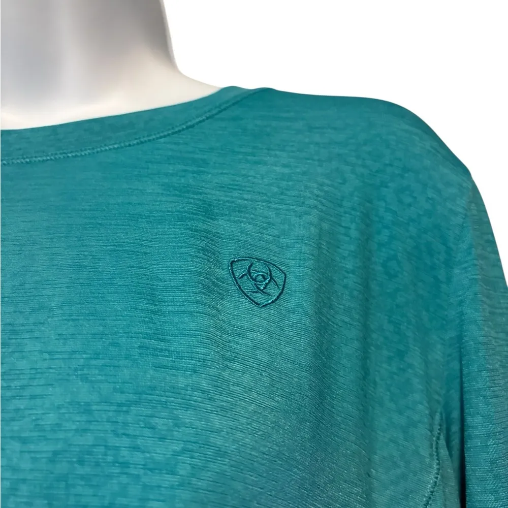 Ariat Women’s AriatTek Embossed Long Sleeve Base Layer Lanai Blue 2XL - Image 2