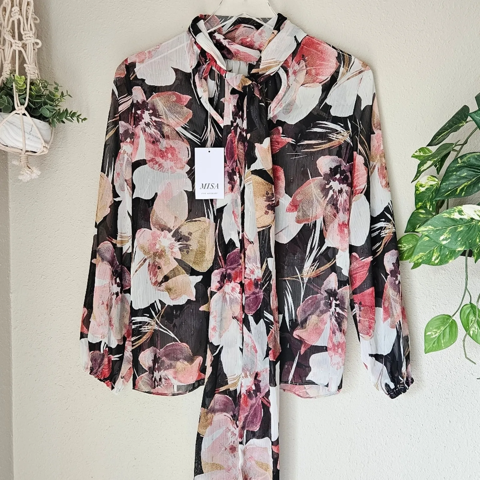 MISA Set‎ Franka Ruffle Asymmetrical Slit Skirt + Top in Flora Tropical Mix XS - Image 10