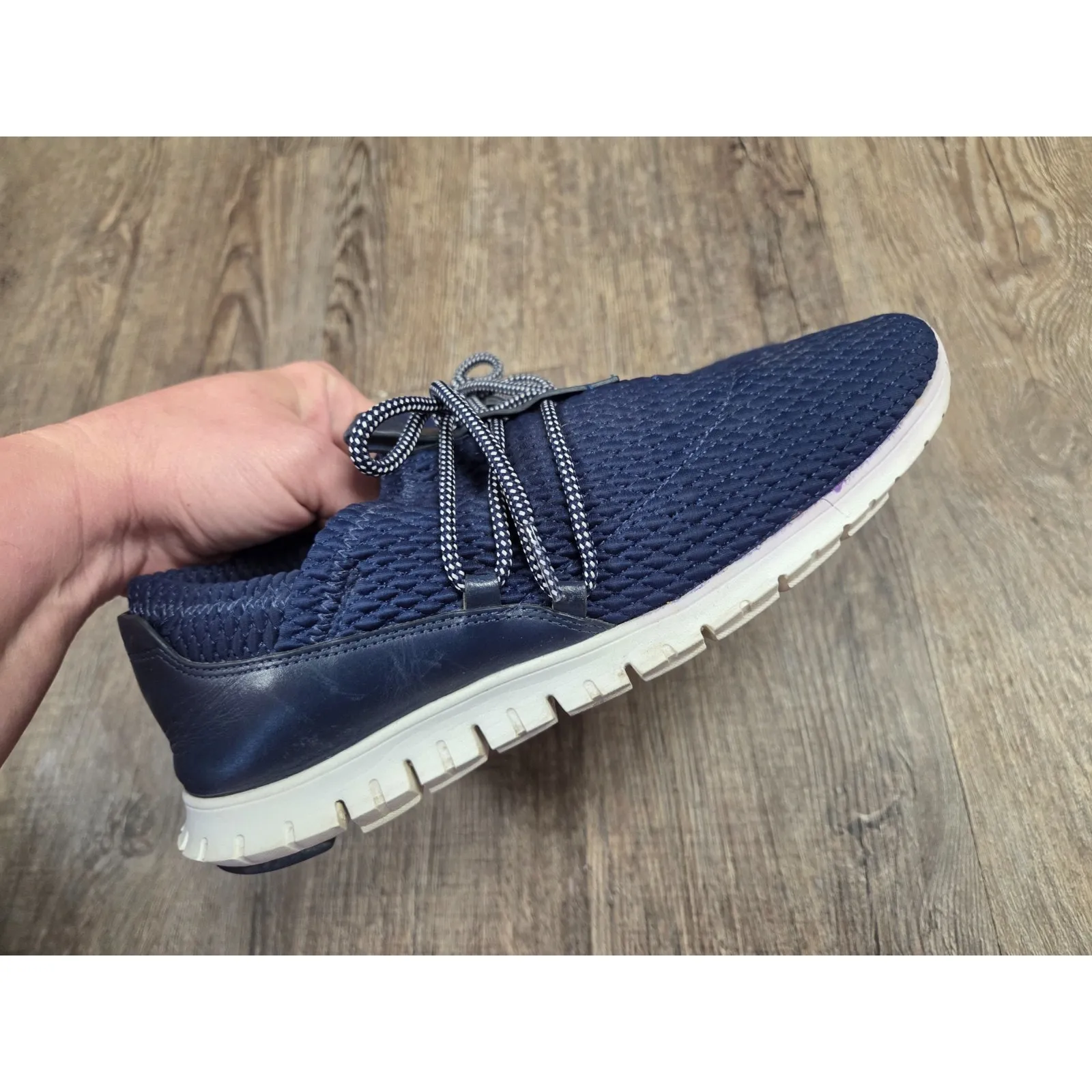 Cole Haan Women's Zerogrand Quilted Lace Up Sneakers Shoes 7.5B Navy Blue - Image 6