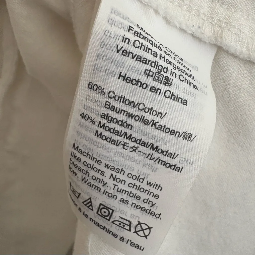 Madewell Park Popover Shirt Ivory Short Sleeve Cotton Blend Size M - Image 8