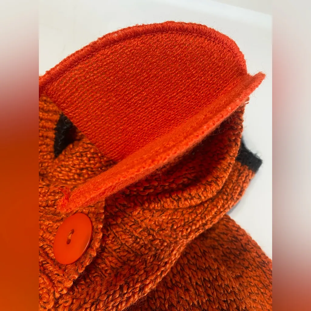 OHI 3 button sweater vintage with padded shoulders‎ Orange Size M - Image 8