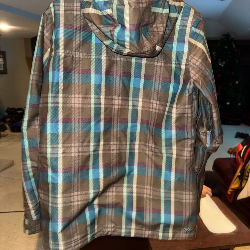 Burton the White Collection Plaid Snowboard Jacket size large - Image 8