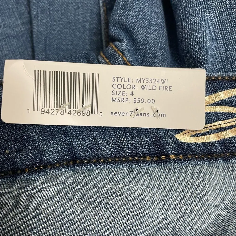 NWT Seven7 Weekend Shorts Raw Hem Mid Length Jean Short in Wild Fire Size 4 NEW - Image 11