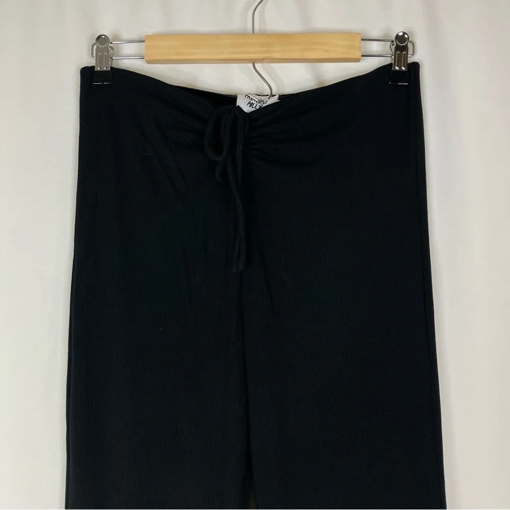 Princess Polly | Black Ribbed Knit High Rise Pants 6 - Image 2