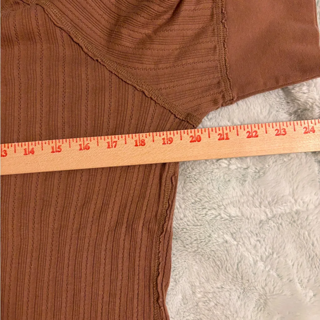 Ruff Hewn Brown Ribbed Button-Down Top - Image 3