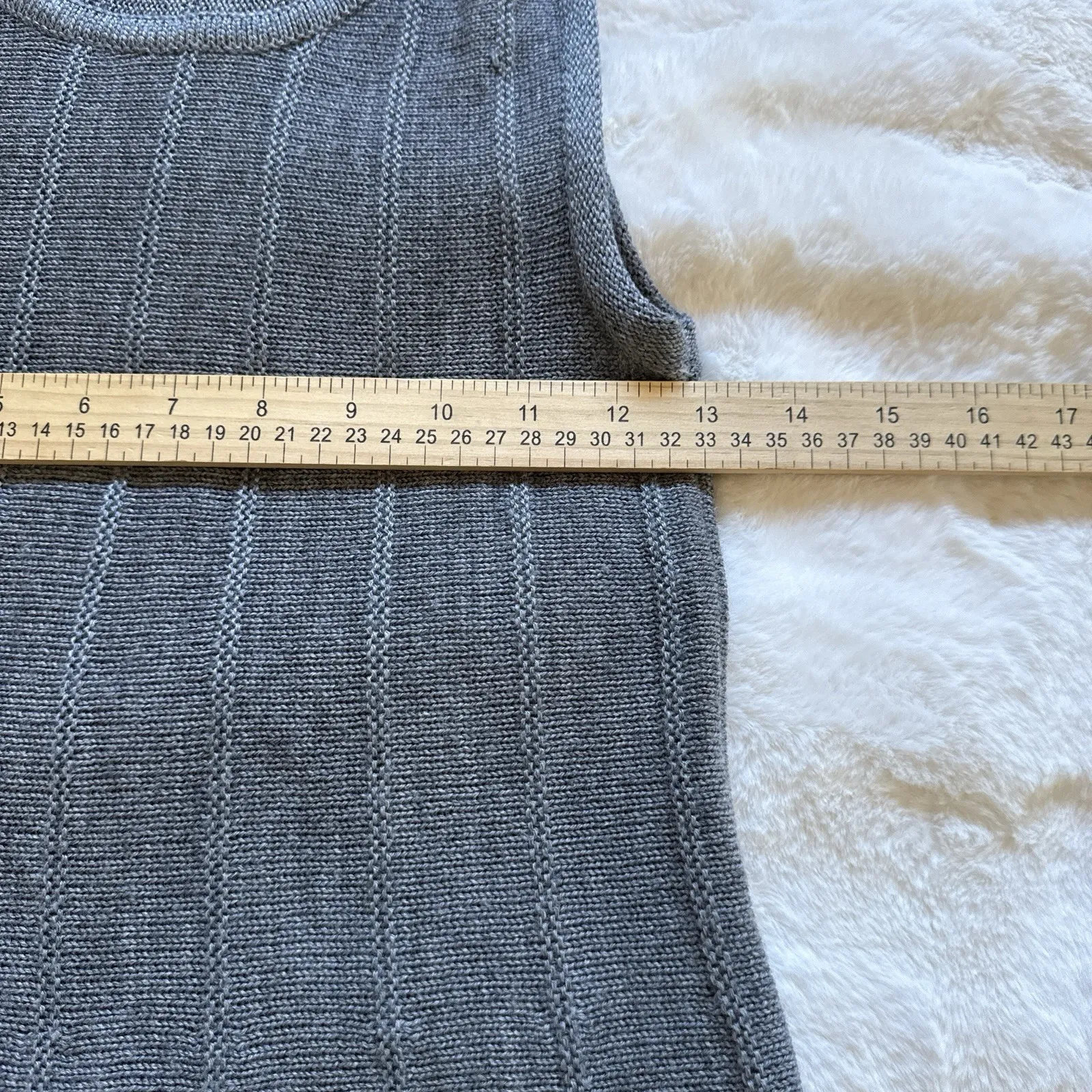 Rebecca Taylor Sweater Dress Women's Size M Gray Sleeveless Sheath Wool‎ Blend - Image 6