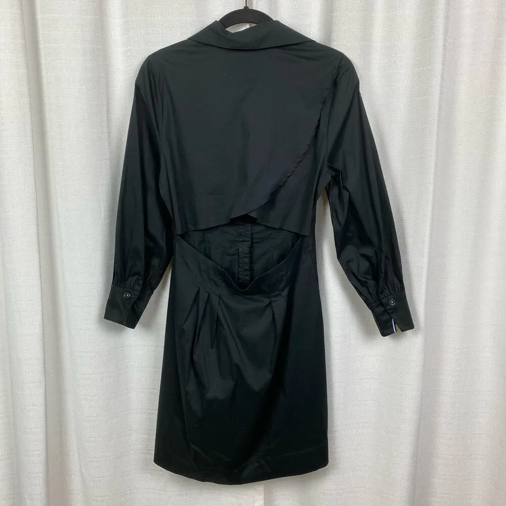 Veronica Beard Black Polina Button Front Open Back Mini Dress Sz.0 NWT - Image 12