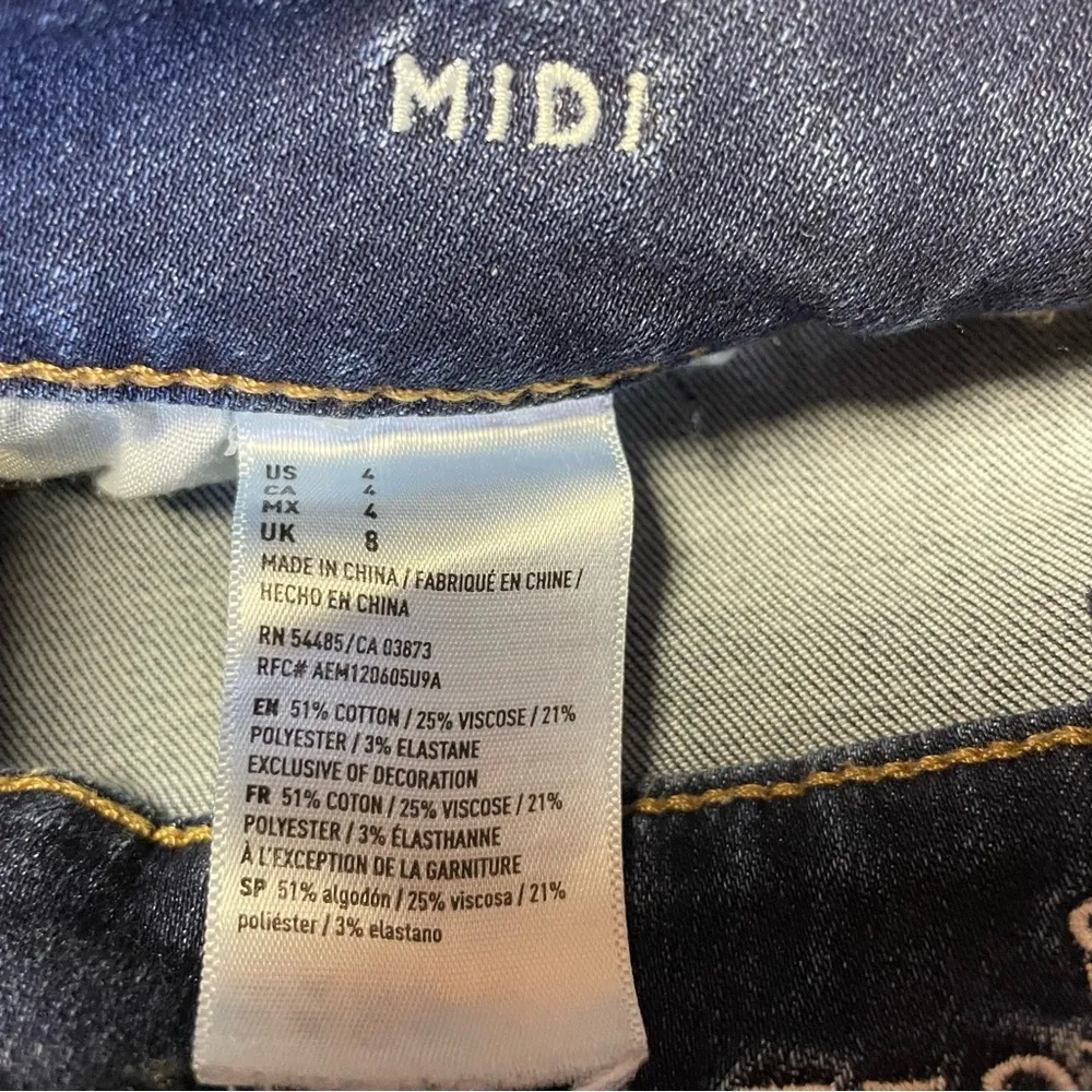 American Eagle Midi Jean Shorts Women Sz 4 Denim Super Super Stretch Cut-off - Image 8