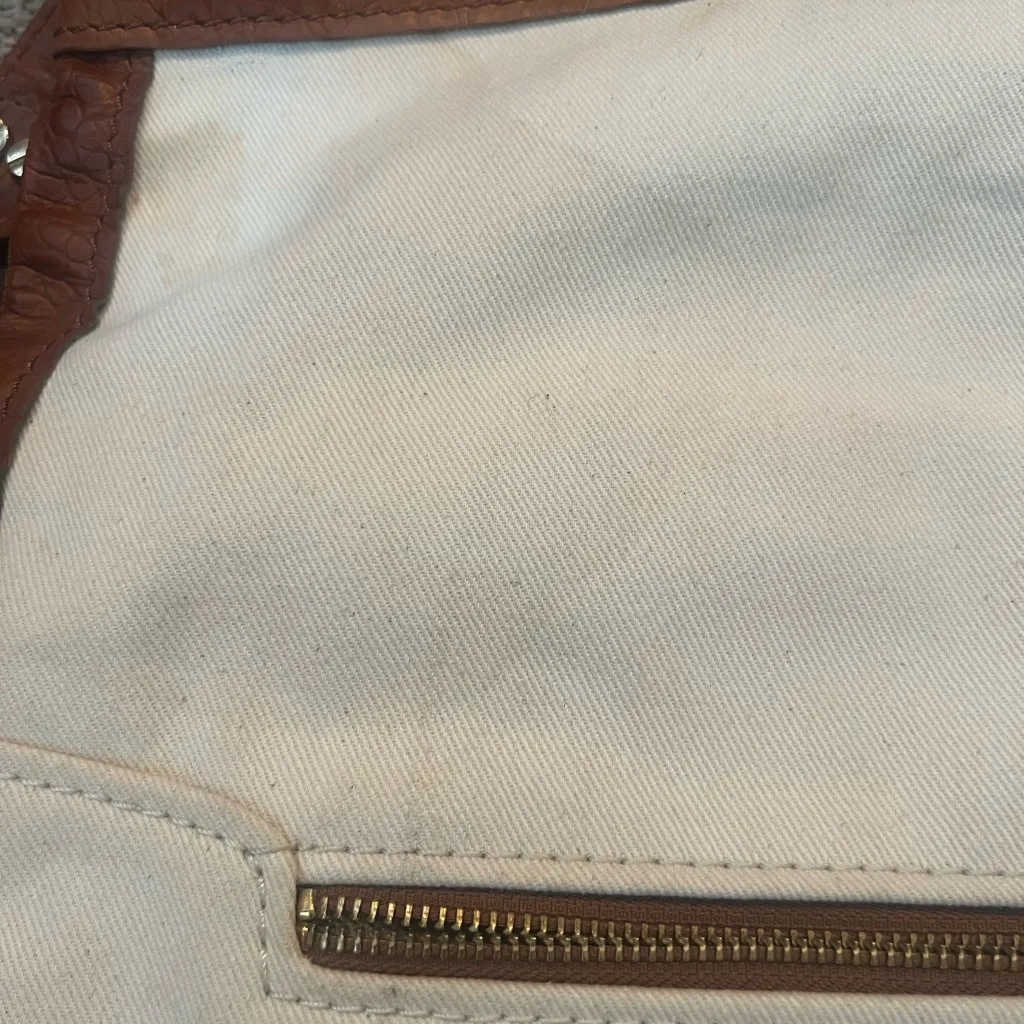 Foley and Corinna Mid City Canvas & Leather Tote Tan - Image 10