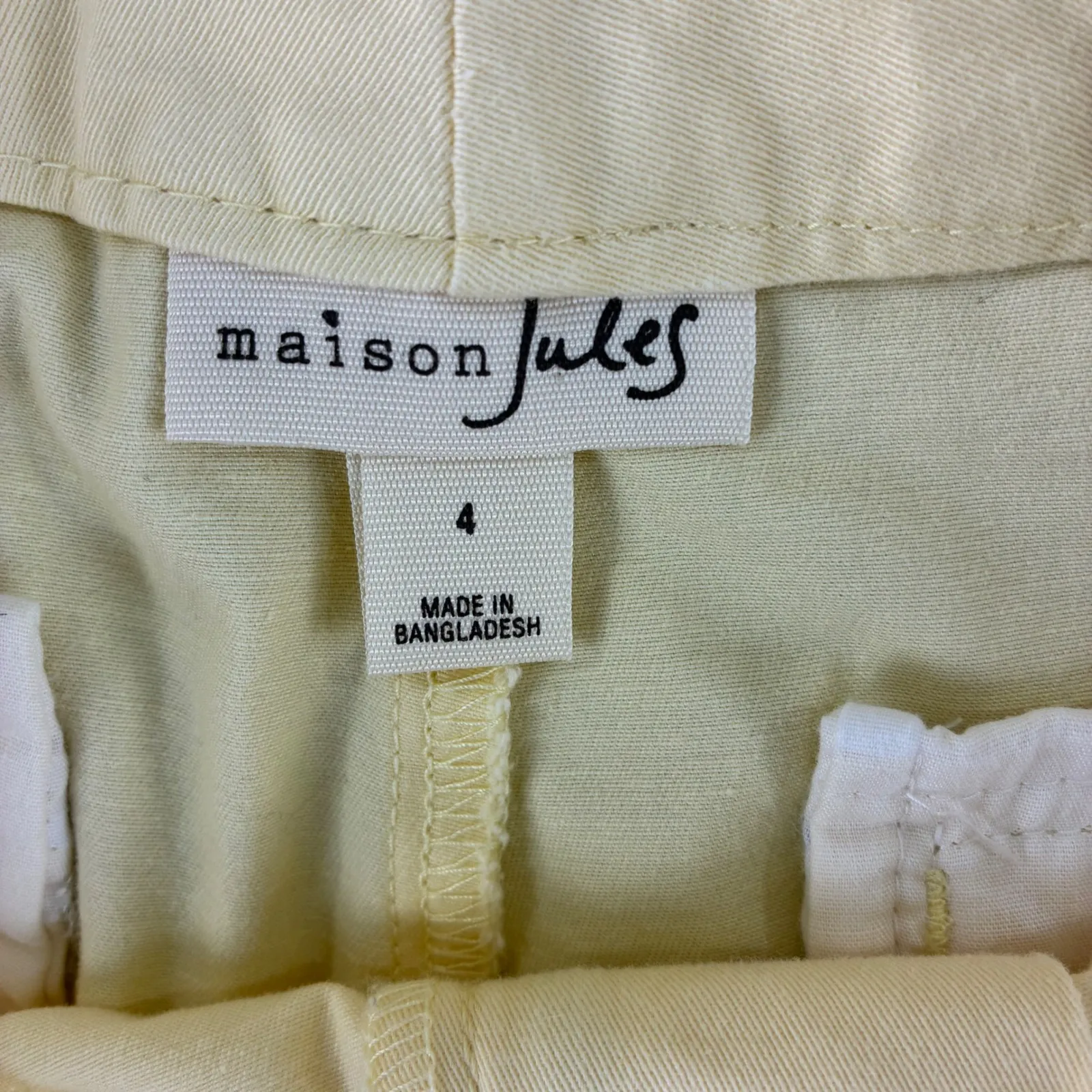 Maison Jules Womens Size‎ 4 Butter Yellow Casual Chino Shorts Cotton Blend - Image 2