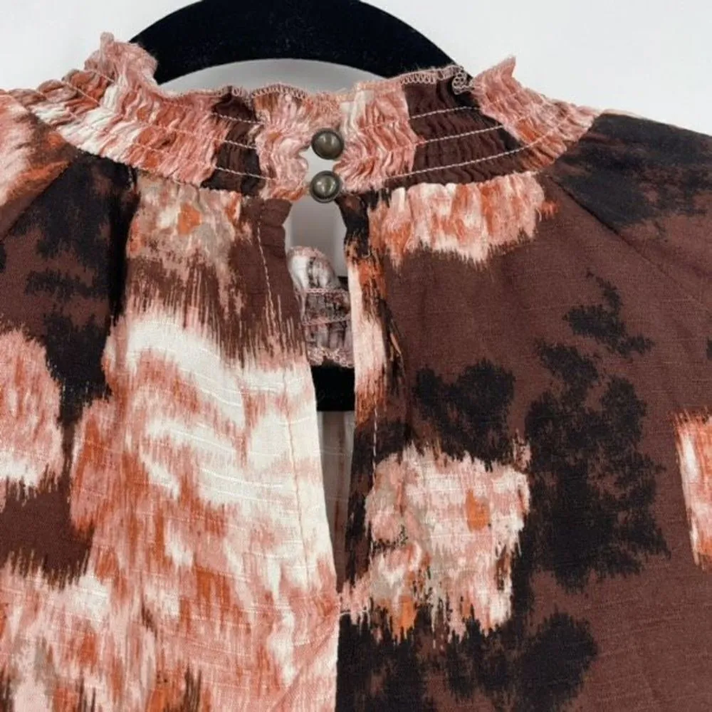 NWT Maurices Brown Floral Cut Out Sleeve Blouse XXL Fall‎ Autumn Leaves 2XL - Image 10