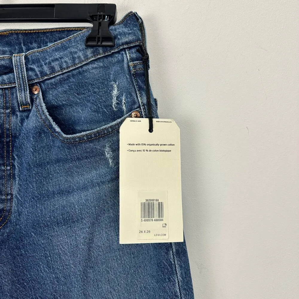 Levi's Premium 501 Original Cropped Womens Jeans High Rise Blue W 26  L 26 NWT - Image 6