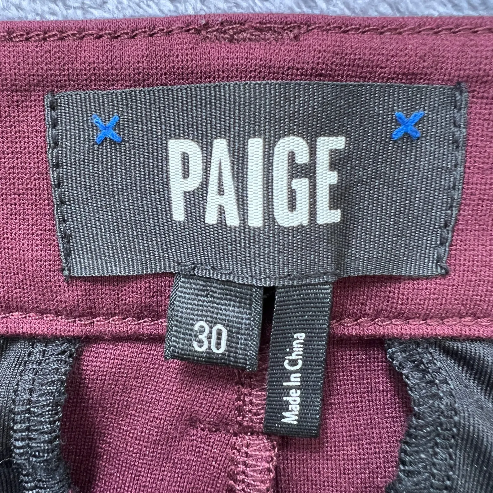 PAIGE Womens Ponte Trousers Size 30 Deep Red Velvet Slim‎ Pants M807374-5755 - Image 5