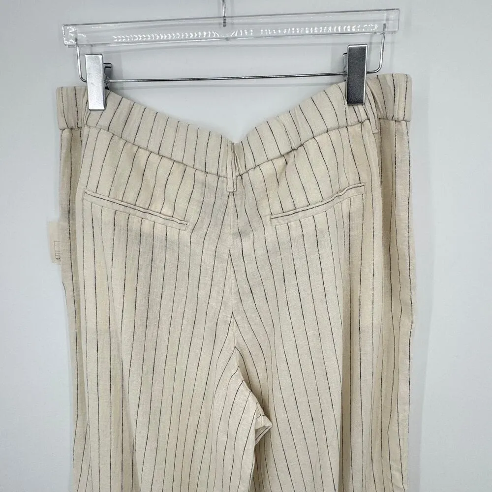 A New Day pants 16 linen blend wide leg pinstripe nautical beach NEW - Image 5