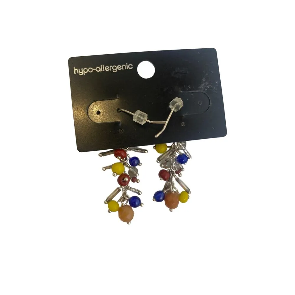 Chico’s Colorful Dangling Earrings with Silver-Tone NWT OS Hook Hypo Allergenic - Image 3