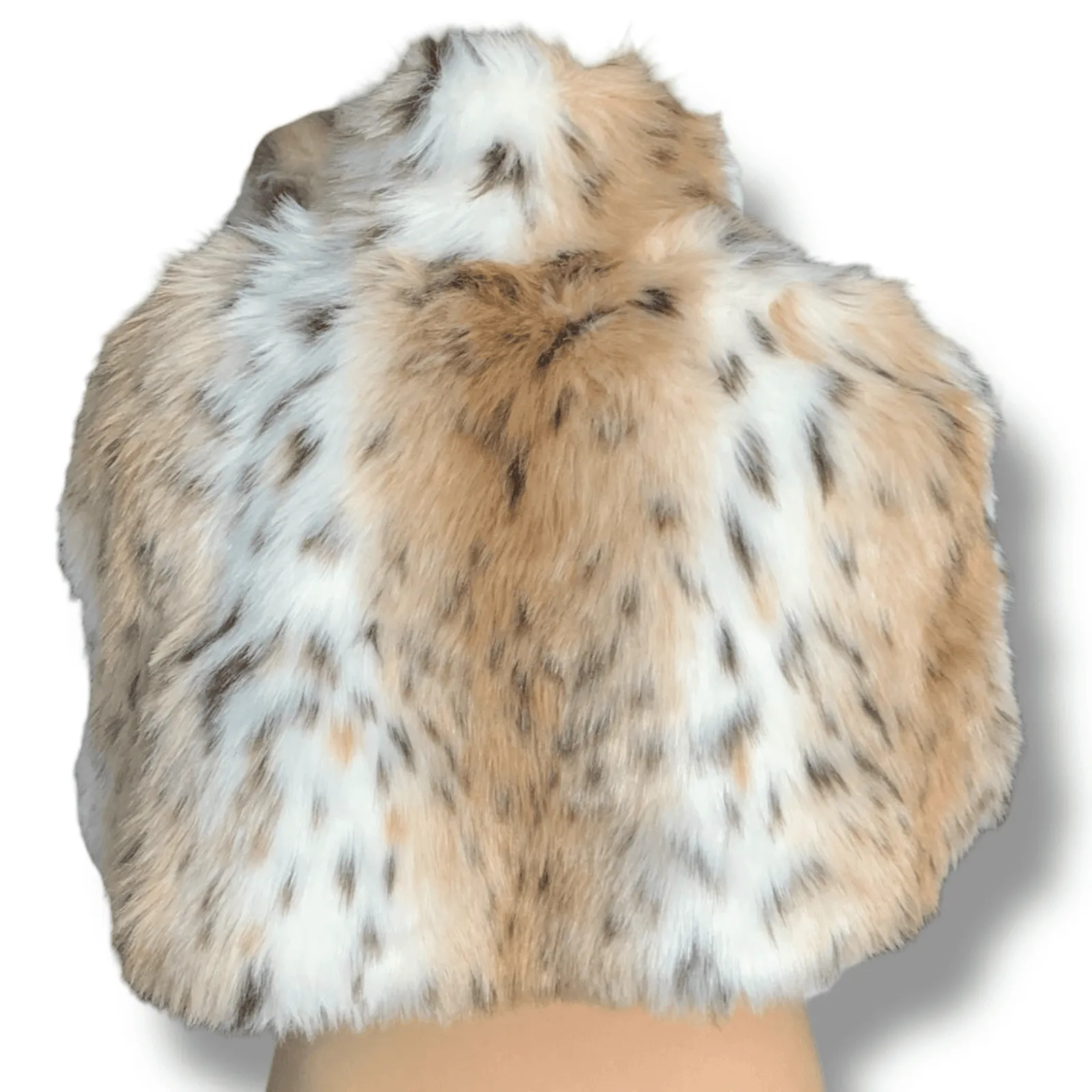 Express Faux Fur Capelet Burgundy Satin Lining Brooch Enclosure Glam Evening New - Image 7