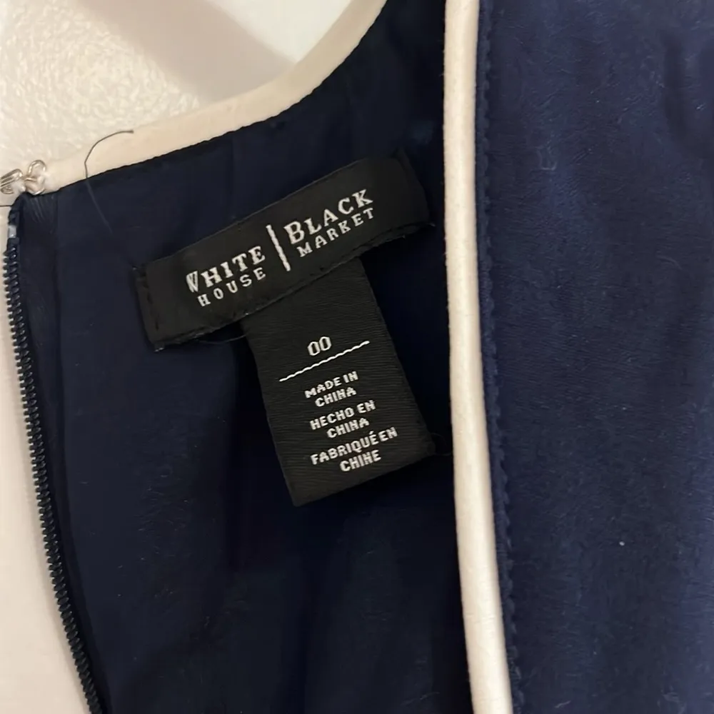 OFFICER BLUE CONTRAST TRIM SHEATH DRESS - Image 5