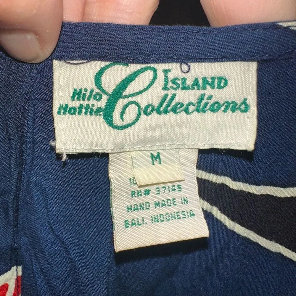 Hilo Hattie Island Collection vintage tropical coconutgirl M dress Blue Size M - Image 3