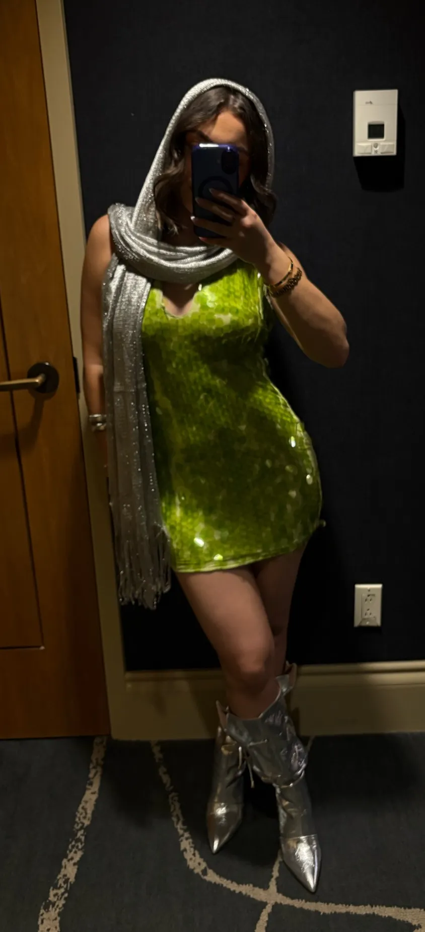 Green Sequin Dress - Image 2