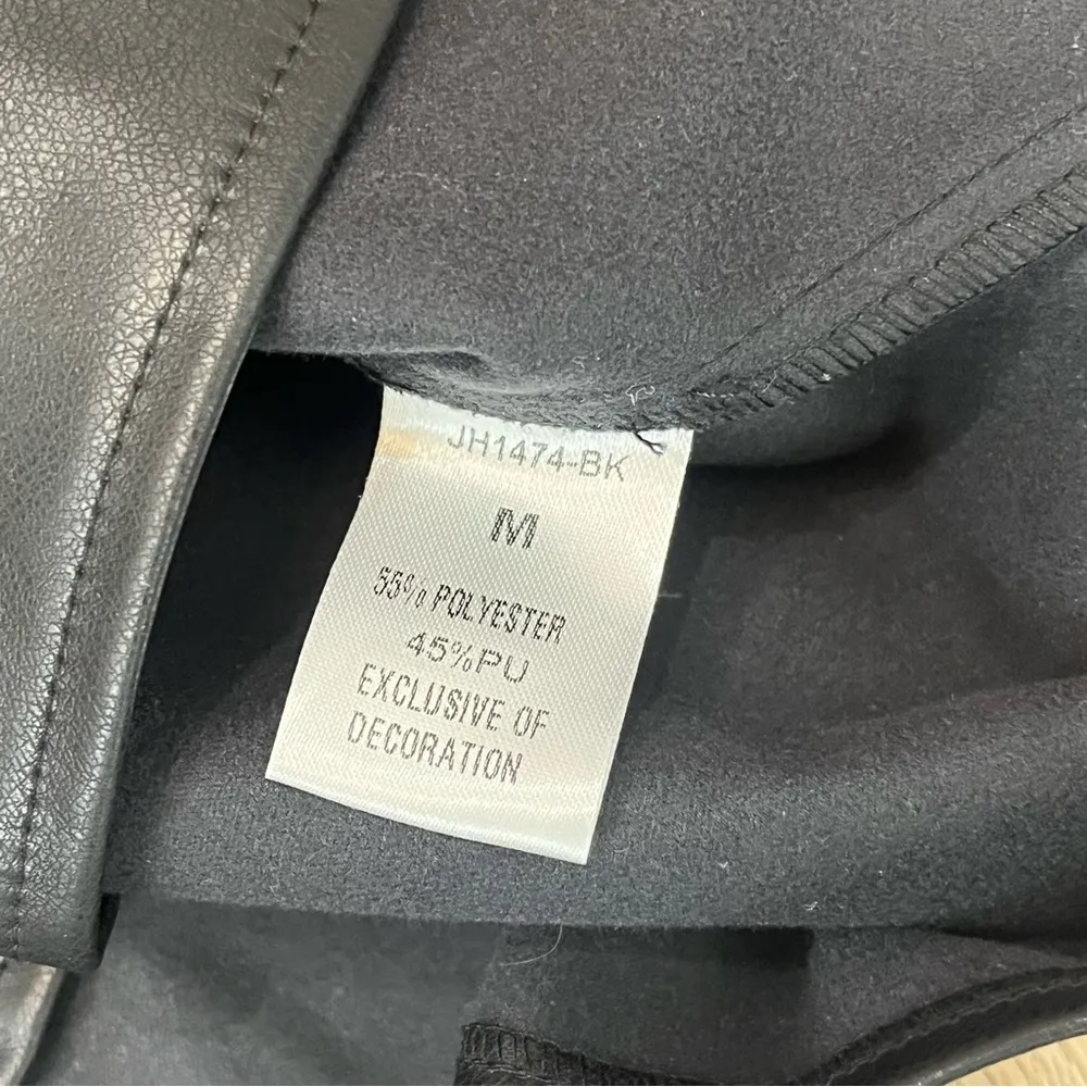 THML - Flutter Sleeve V-Neck Dress - Black leather size Medium - Image 6