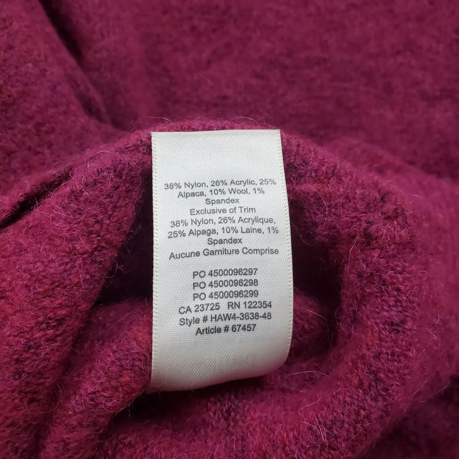 Aritzia Wilfred Lorin XS Funnel Neck Alpaca Wool Blend Sweater Purple Cozy - Image 7