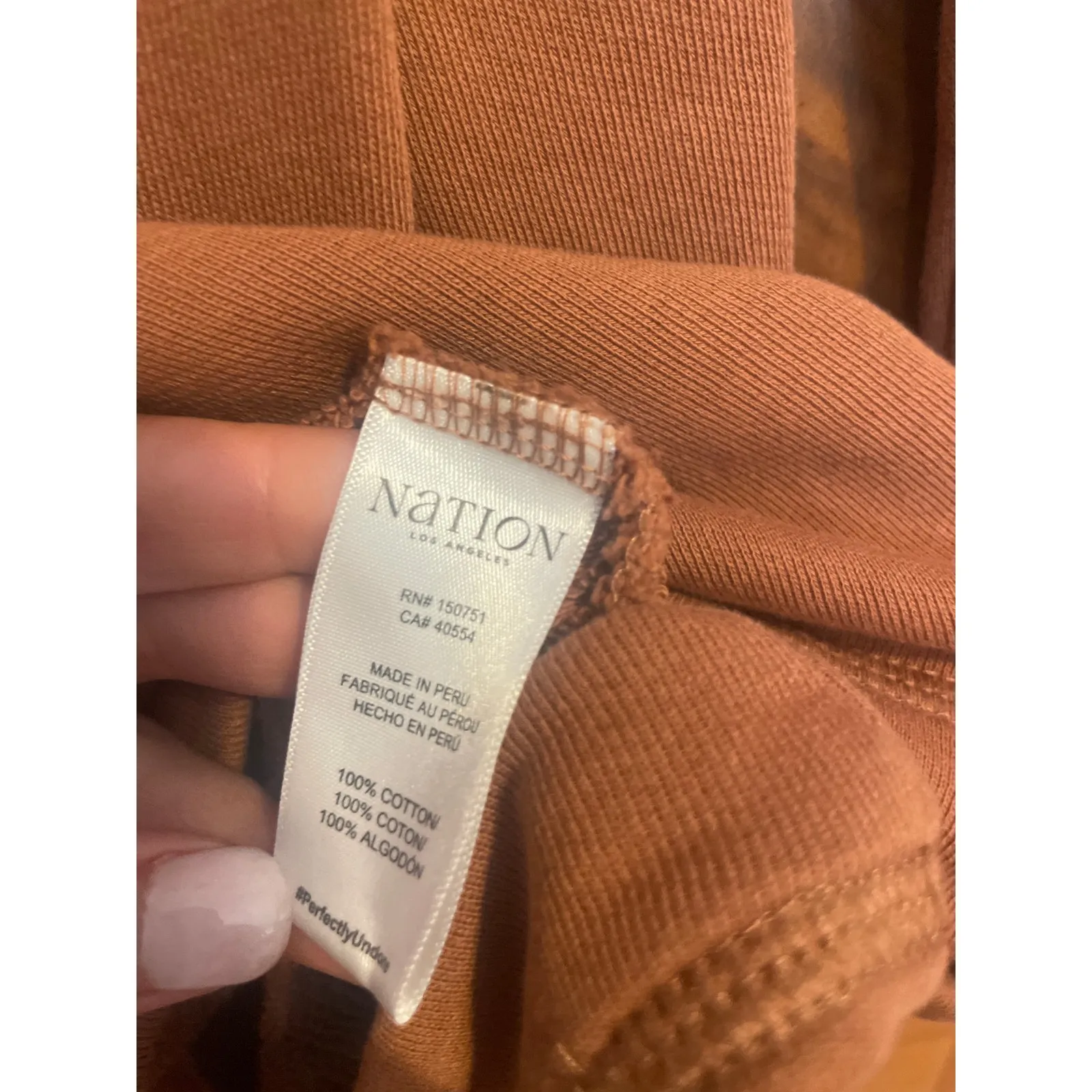NATION Ltd Los Angeles Ronni Sweatshirt Dress MINIMALIST COZY Tobacco Tan XS - Image 7
