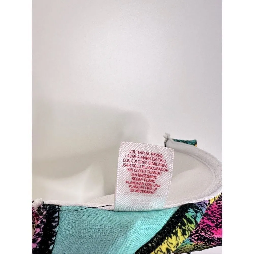 BONGO Bikini Top Snakeskin Print Multicolor Size Medium - Image 4