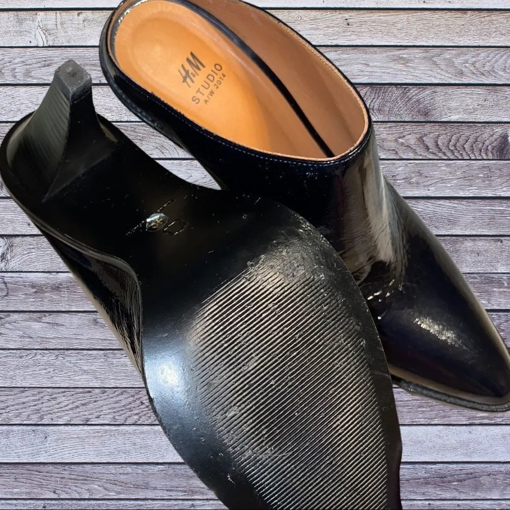 H&M black patten leather shoes! Ntn condition! - Image 10